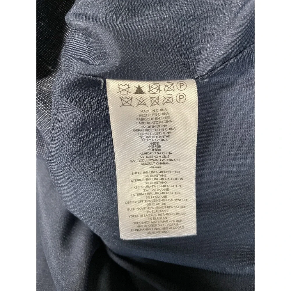 Michael Kors Blue‎ Double Breasted Linen Blend Blazer Jacket Career Preppy 12